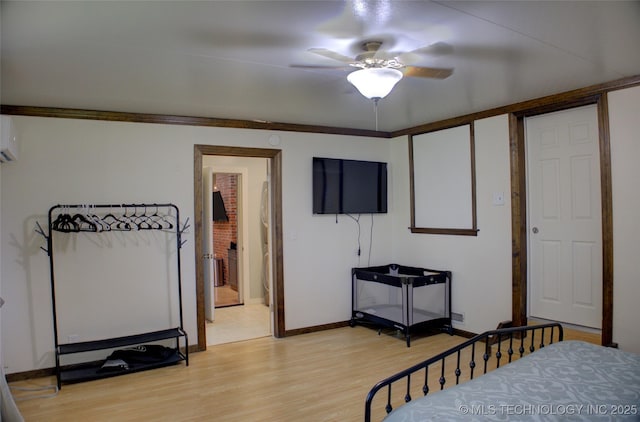 2328 S Delaware Ct, Tulsa, OK 74114 - bedroom featuring light wood finished floors and ceiling fan