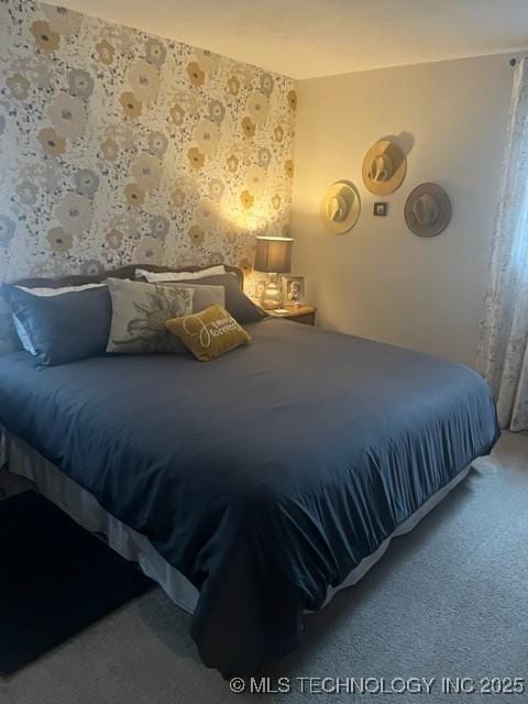 251 Greer Rd, Longtown, OK 74432 - bedroom with carpet flooring and wallpapered walls