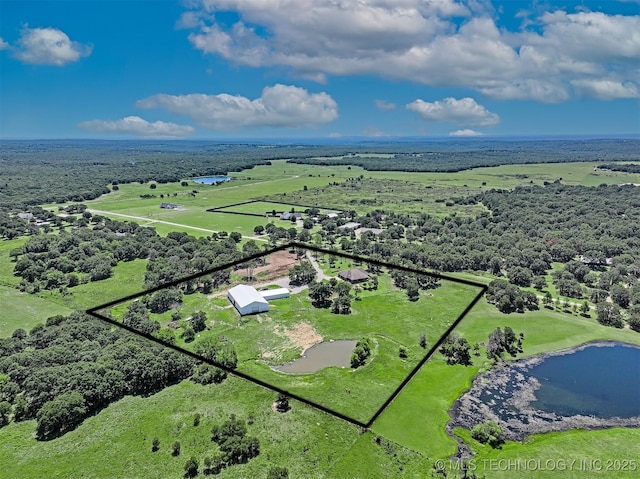 330 Loma Vista Ln, Skiatook, OK 74070 - view of rural area with property parcel outlined and a large body of water