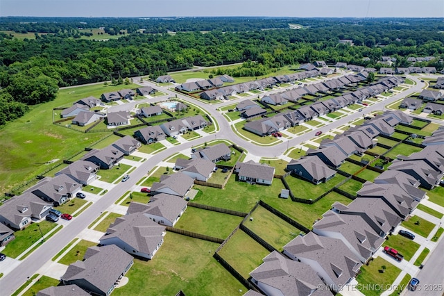 1813 E Van Buren Pl, Broken Arrow, OK 74011 - aerial perspective of suburban area featuring a heavily wooded area