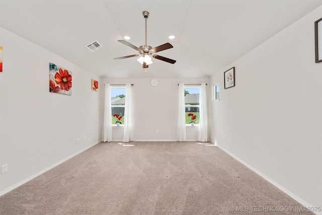 1813 E Van Buren Pl, Broken Arrow, OK 74011 - carpeted empty room featuring a ceiling fan and recessed lighting