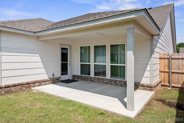 1813 E Van Buren Pl, Broken Arrow, OK 74011 - entrance to property featuring a patio area and a shingled roof