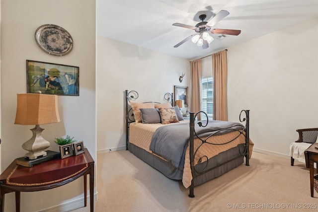 4733 S 167th E Pl, Tulsa, OK 74134 - bedroom featuring light carpet and a ceiling fan