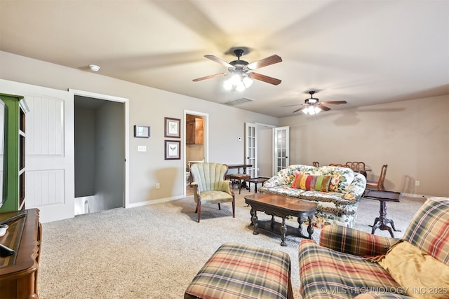 4733 S 167th E Pl, Tulsa, OK 74134 - living room with carpet flooring and a ceiling fan