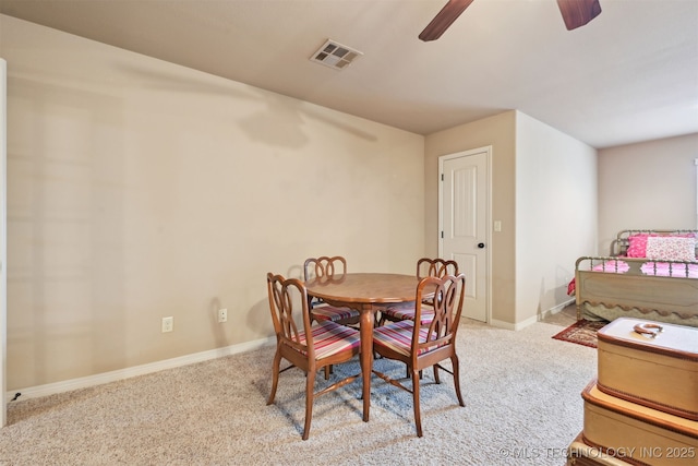 4733 S 167th E Pl, Tulsa, OK 74134 - dining area featuring ceiling fan and carpet