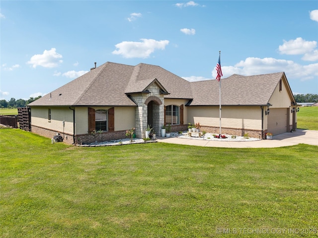 14400 E Willow Way, Claremore, OK 74019 - french country inspired facade with brick siding, concrete driveway, and a shingled roof