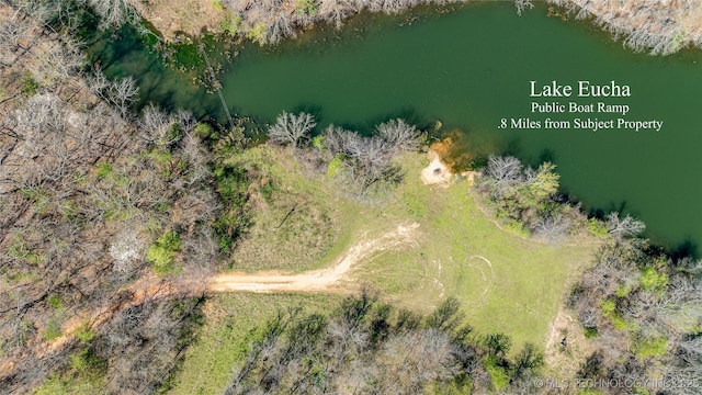 46367 County Road 553, Colcord, OK 74338 - bird's eye view of a nearby body of water
