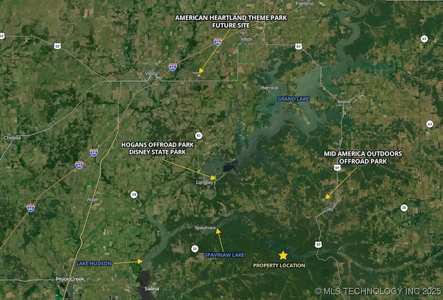 46367 County Road 553, Colcord, OK 74338 - aerial view of property's location