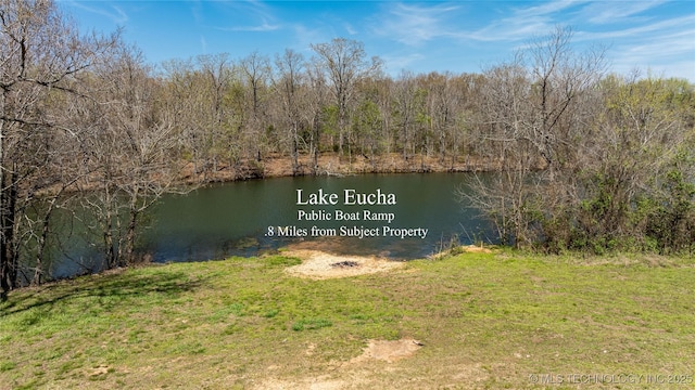 46367 County Road 553, Colcord, OK 74338 - water view with a forest