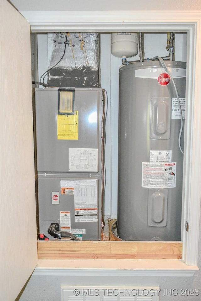 3180 E 2090th Rd, Hugo, OK 74743 - utility room with electric water heater