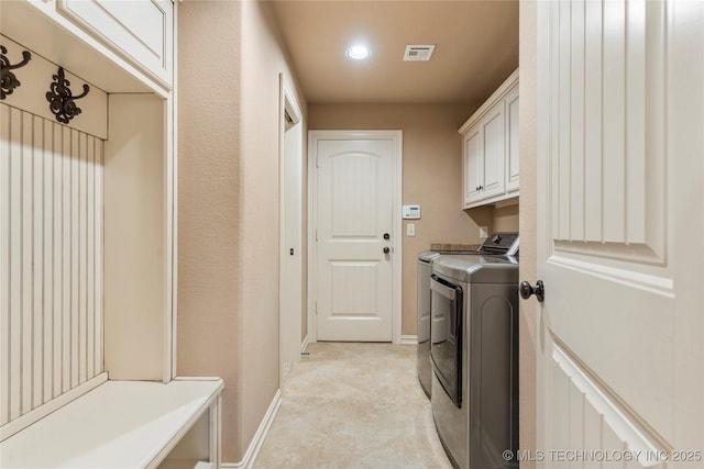 425 W 128th St S, Jenks, OK 74037 - laundry area with washing machine and clothes dryer, cabinet space, and recessed lighting