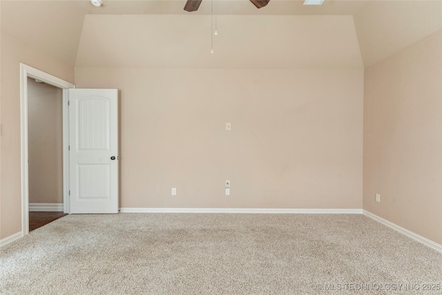 425 W 128th St S, Jenks, OK 74037 - empty room featuring carpet flooring, lofted ceiling, and a ceiling fan