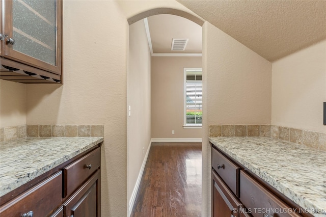 425 W 128th St S, Jenks, OK 74037 - bathroom with wood finished floors, crown molding, and vanity