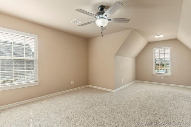 425 W 128th St S, Jenks, OK 74037 - additional living space featuring ceiling fan, carpet flooring, and lofted ceiling