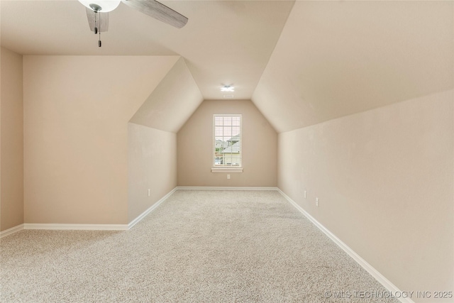 425 W 128th St S, Jenks, OK 74037 - bonus room with carpet, vaulted ceiling, and ceiling fan