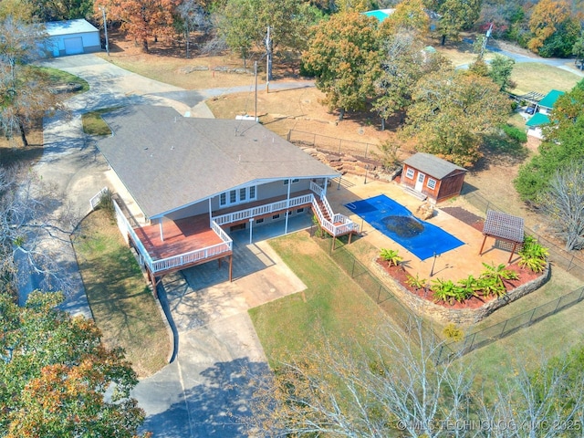 109 E Bk 800th Rd, Stigler, OK 74462 - view from above of property featuring a pool