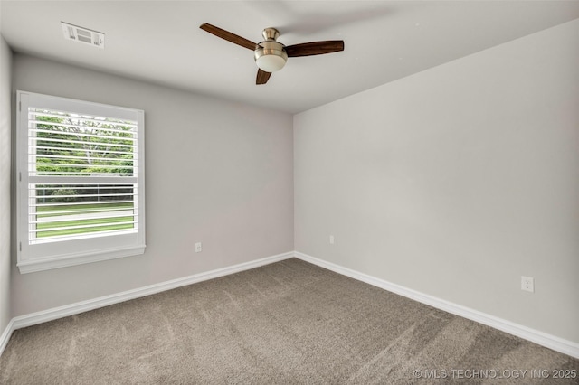 7380 Royalwood Way, Tulsa, OK 74131 - carpeted spare room featuring a ceiling fan and baseboards