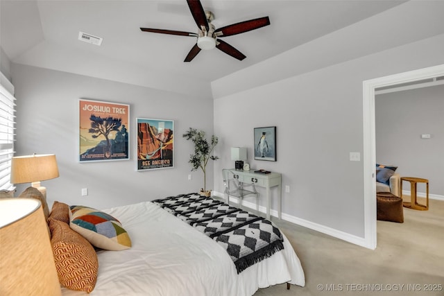 7380 Royalwood Way, Tulsa, OK 74131 - carpeted bedroom featuring ceiling fan and vaulted ceiling
