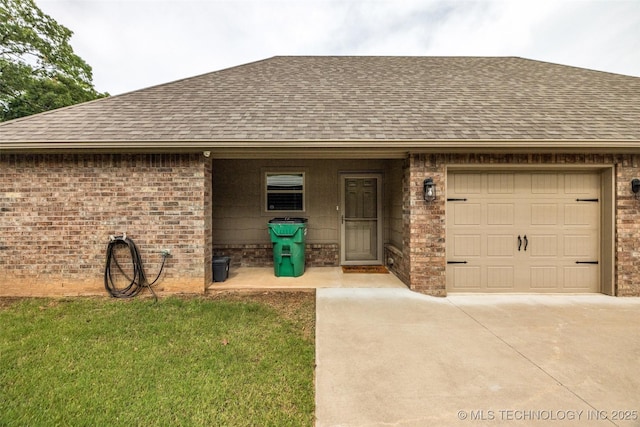7380 Royalwood Way, Tulsa, OK 74131 - view of front of home with a garage, roof with shingles, brick siding, and driveway