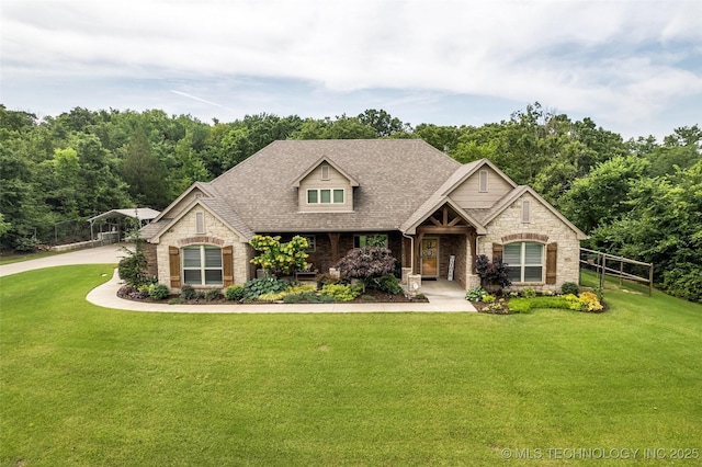 7380 Royalwood Way, Tulsa, OK 74131 - view of front of property with stone siding and a shingled roof