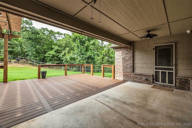7380 Royalwood Way, Tulsa, OK 74131 - view of patio with ceiling fan