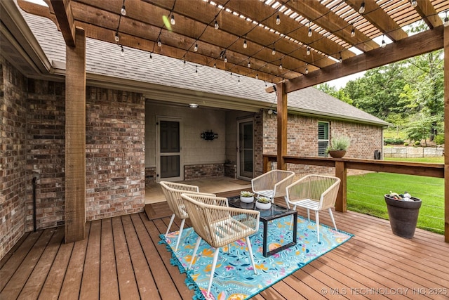 7380 Royalwood Way, Tulsa, OK 74131 - wooden terrace with a pergola