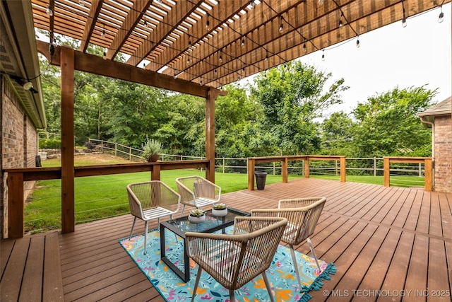 7380 Royalwood Way, Tulsa, OK 74131 - wooden deck featuring a pergola
