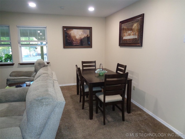 419124 E 1144th Rd, Checotah, OK 74426 - carpeted dining space featuring recessed lighting and baseboards