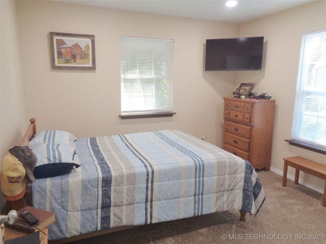 419124 E 1144th Rd, Checotah, OK 74426 - bedroom featuring carpet flooring, multiple windows, and recessed lighting
