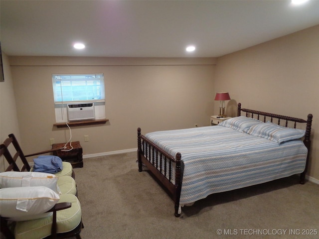 419124 E 1144th Rd, Checotah, OK 74426 - bedroom featuring cooling unit, recessed lighting, and carpet