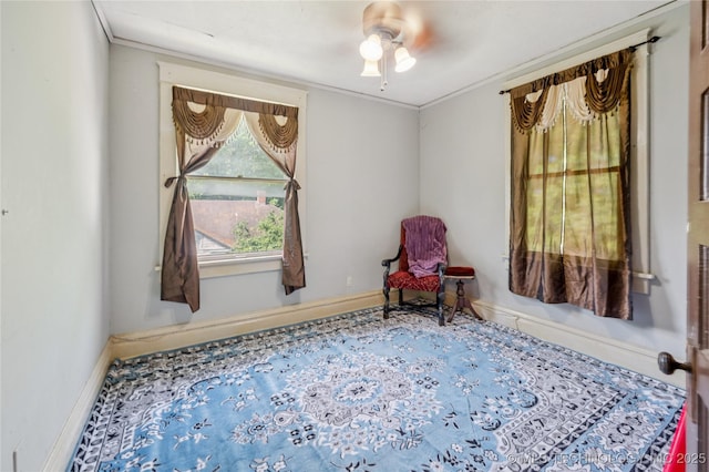 415 S 13th St, Muskogee, OK 74401 - sitting room featuring ceiling fan and ornamental molding
