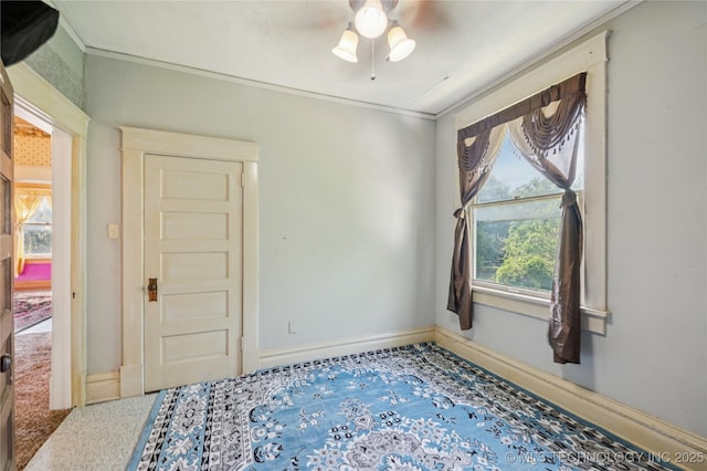 415 S 13th St, Muskogee, OK 74401 - unfurnished room with a ceiling fan and ornamental molding