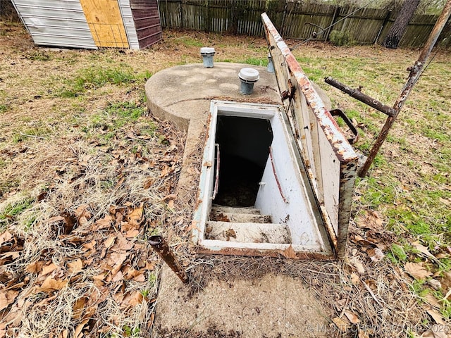 305 NW 4th St Unit 1/2, Wilburton, OK 74578 - entry to storm shelter