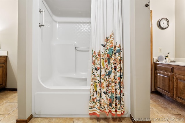 9644 Ew 19 Rd, Nowata, OK 74048 - full bathroom with vanity and tile patterned floors