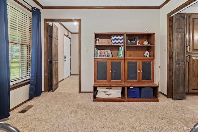 9644 Ew 19 Rd, Nowata, OK 74048 - interior space with crown molding and light carpet