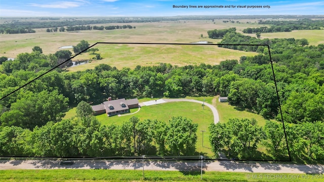 9644 Ew 19 Rd, Nowata, OK 74048 - overview of rural landscape with property parcel outlined