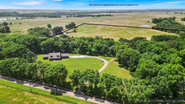 9644 Ew 19 Rd, Nowata, OK 74048 - overview of rural landscape featuring property parcel outlined