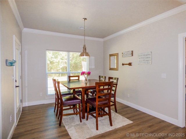 414467 E 1090th Rd, Checotah, OK 74426 - dining room with ornamental molding and dark wood-style flooring