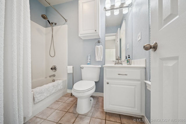 12920 E 183rd St S, Bixby, OK 74008 - full bath with shower / bathtub combination with curtain, vanity, and tile patterned floors