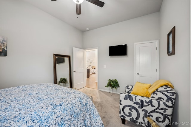 2402 W Kingsport Ct S, Broken Arrow, OK 74011 - bedroom with light colored carpet and ceiling fan