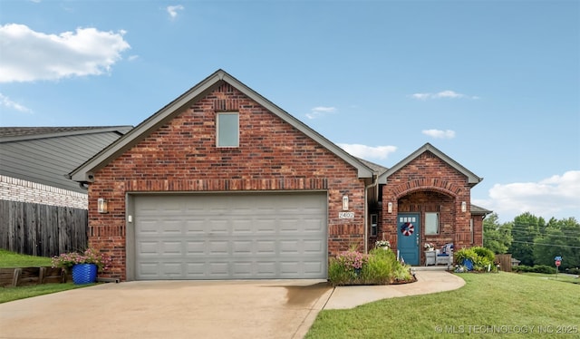 2402 W Kingsport Ct S, Broken Arrow, OK 74011 - view of front of house with brick siding, driveway, and a garage