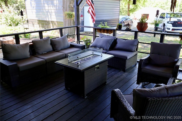 330 Kiamichi, Eufaula, OK 74432 - wooden terrace featuring an outdoor hangout area