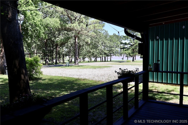330 Kiamichi, Eufaula, OK 74432 - view of wooden terrace