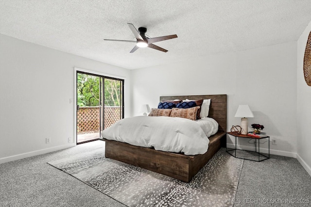 2012 N Santa Fe Ave, Tulsa, OK 74127 - bedroom featuring access to exterior, a textured ceiling, and a ceiling fan