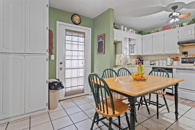 367 Elm, Lone Grove, OK 73443 - dining space with light tile patterned flooring and a ceiling fan