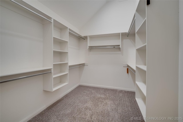 6904 E 86th Pl N, Owasso, OK 74055 - walk in closet featuring carpet flooring and lofted ceiling