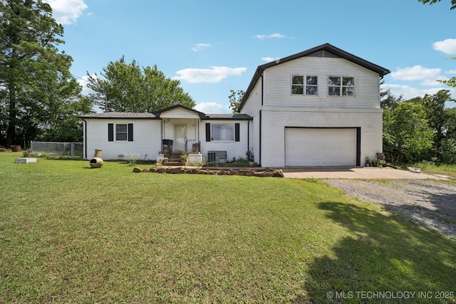 36516 Cramer Rd N, Mannford, OK 74044 - view of front of house with dirt driveway and a garage