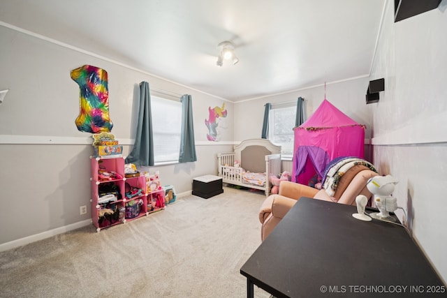 36516 Cramer Rd N, Mannford, OK 74044 - carpeted bedroom featuring baseboards and ornamental molding