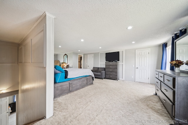 36516 Cramer Rd N, Mannford, OK 74044 - carpeted bedroom featuring a textured ceiling and recessed lighting