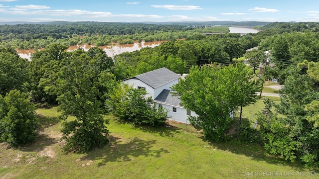 36516 Cramer Rd N, Mannford, OK 74044 - view of subject property with a heavily wooded area and a nearby body of water